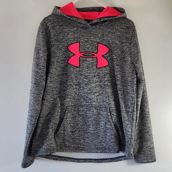 Under Armour ColdGear Sweatshirt/Hoodie, Hot-pink Logo & Lining - Picture 6 of 6